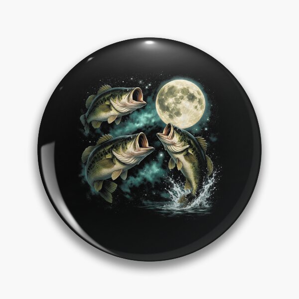 Item preview, Bass Fishing Under Full Moon designed and sold by HUTEND.