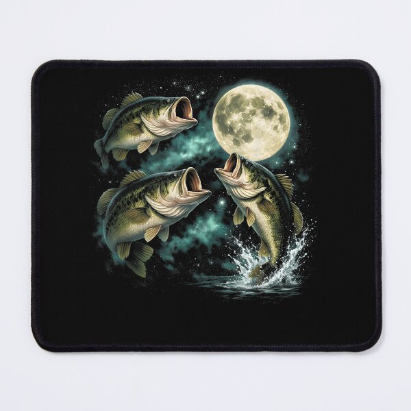 Item preview, Bass Fishing Under Full Moon designed and sold by HUTEND.