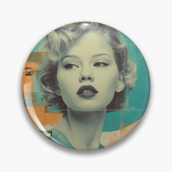 Item preview, Liminal Atomic Afterglow Retro Futurism Cyberpunk Glam Portrait designed and sold by WartonnoArt.