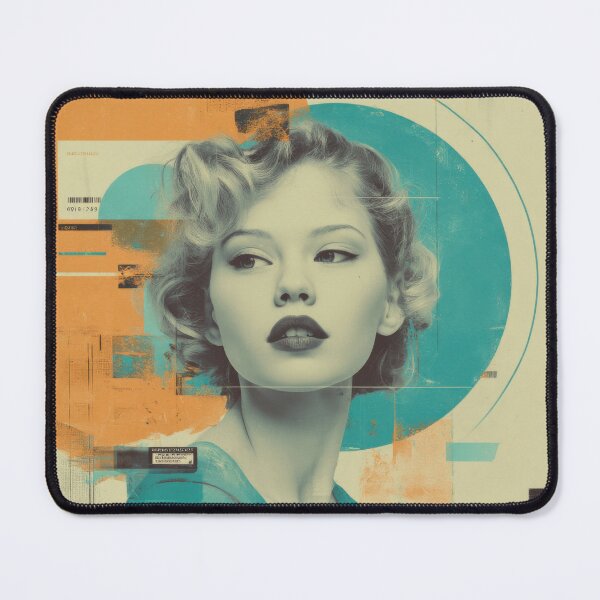 Item preview, Liminal Atomic Afterglow Retro Futurism Cyberpunk Glam Portrait designed and sold by WartonnoArt.