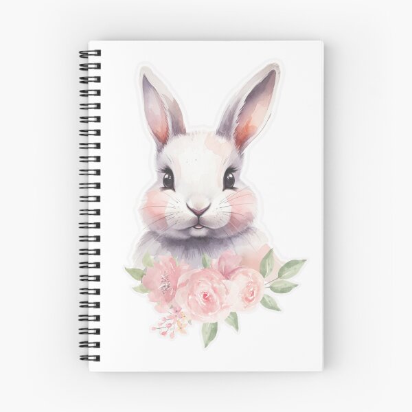 Item preview, Watercolor Bunny with Pink Flowers Sticker | Cute Easter Rabbit Art for Hoodie, T-Shirt, iPad & Laptop Case designed and sold by MoonlightEleven.