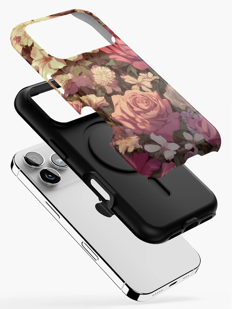 Thumbnail 2 of 4, iPhone Case, Sunset Roses designed and sold by Whimsy-Glim.