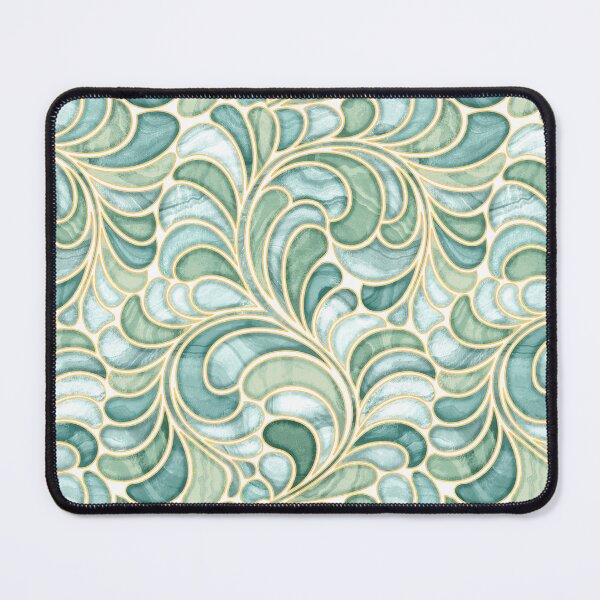 Item preview, Marble Mosaic Fern Leaves - Sage Greens and Gold designed and sold by TigaTiga.