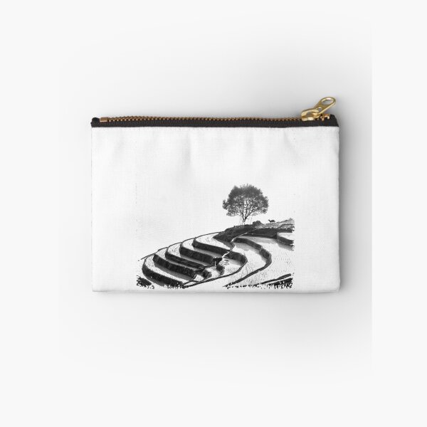 Item preview, Minimalist Terraced Landscape Photo | Black and White Rice Terrace Wall Art designed and sold by inkoutninja.
