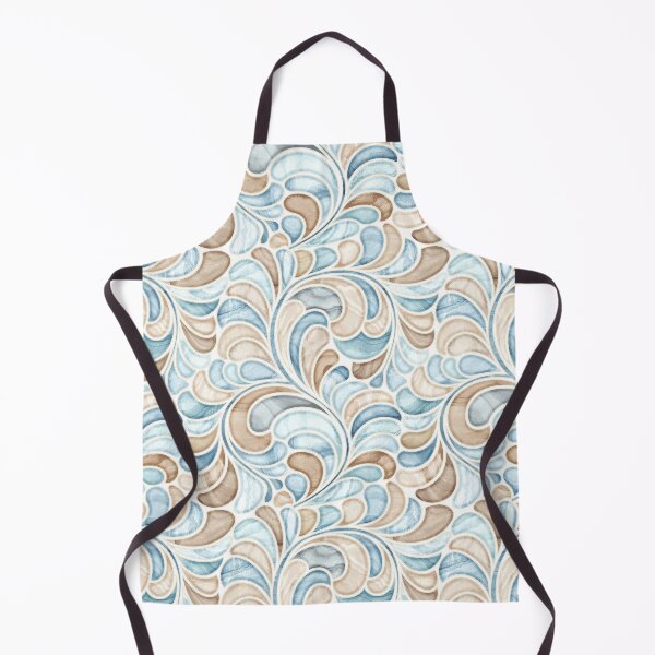 Item preview, Marble Mosaic Fern Leaves - Pale Blue And Beige designed and sold by TigaTiga.