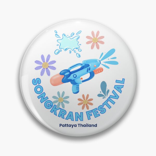 Item preview, Songkran Festival Pattaya Thailand Water Festival Cute Water Gun Splash Floral Thai New Year Design designed and sold by CHANCHANAI.