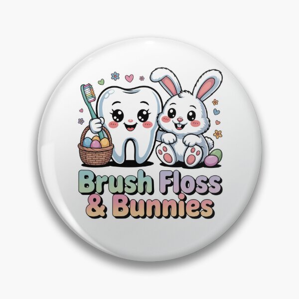 Item preview, Brush Floss & Bunnies Cute Funny Easter Spring  designed and sold by Nzgiftsandmore.