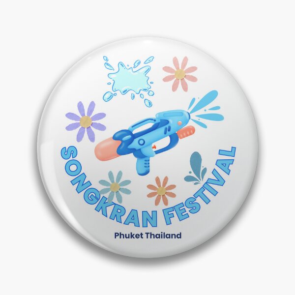Item preview, Songkran Festival Phuket Thailand Water Festival Cute Water Gun Splash Floral Thai New Year Design designed and sold by CHANCHANAI.