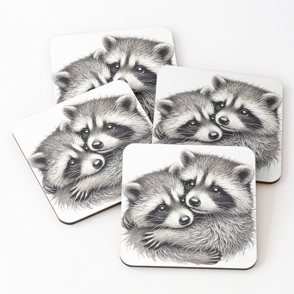 Item preview, Love Between 2 Raccoon Friends designed and sold by Lion and Lamb Design.