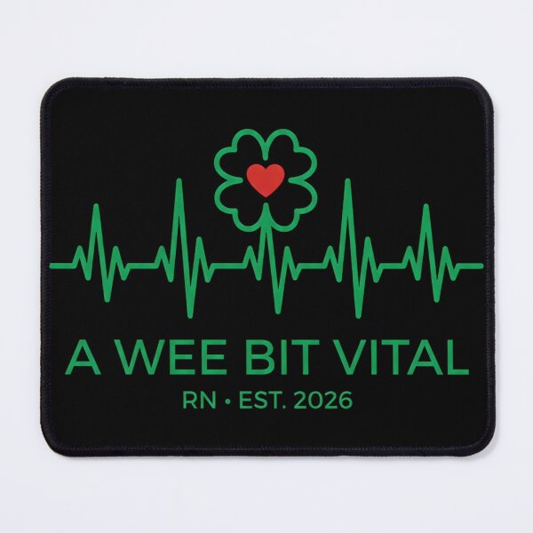 Item preview, A Wee Bit Vital RN Nurse - Irish Heartbeat Shamrock Healthcare Gift designed and sold by Luminari Creations.