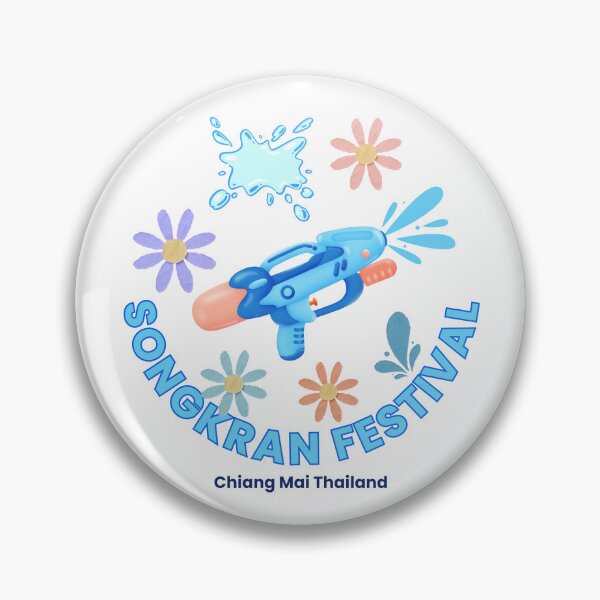 Item preview, Songkran Festival Chiang Mai Thailand Water Festival Cute Water Gun Splash Floral Thai New Year Design designed and sold by CHANCHANAI.
