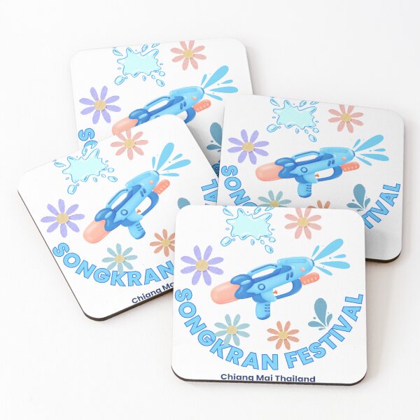Item preview, Songkran Festival Chiang Mai Thailand Water Festival Cute Water Gun Splash Floral Thai New Year Design designed and sold by CHANCHANAI.