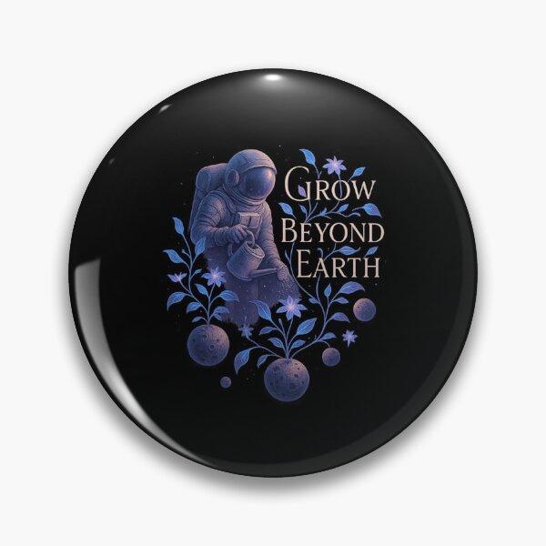Item preview, Grow Beyond Earth - Astronaut Watering Alien Plants Sci-Fi Art Print designed and sold by MKreative Studio.