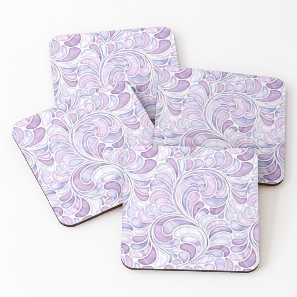 Item preview, Marble Mosaic Fern Leaves - Pastel Purples  designed and sold by TigaTiga.