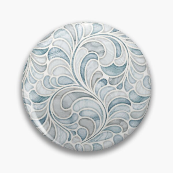 Item preview, arble Mosaic Fern Leaves - Pale Blue Stones  designed and sold by TigaTiga.