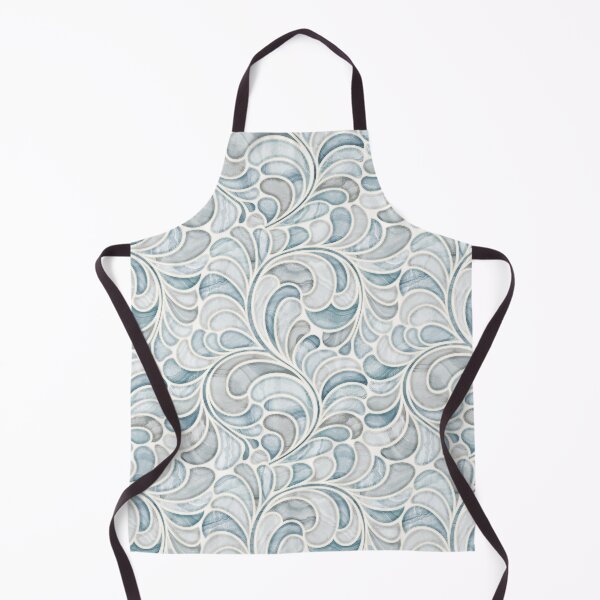 Item preview, arble Mosaic Fern Leaves - Pale Blue Stones designed and sold by TigaTiga.