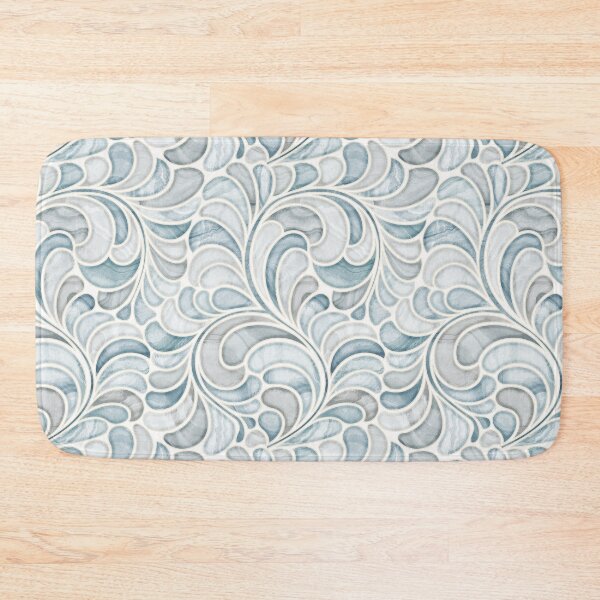 Item preview, arble Mosaic Fern Leaves - Pale Blue Stones  designed and sold by TigaTiga.