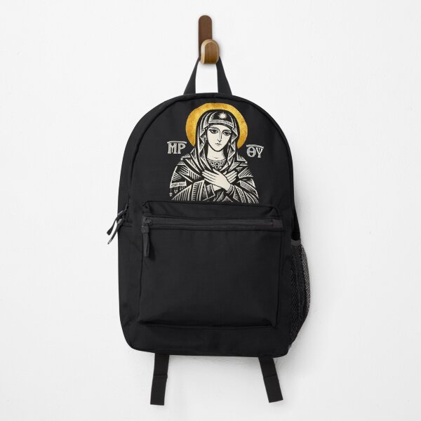 Item preview, ΜΡ ΘΥ — Monastic Theotokos (Byzantine Linocut Halo) designed and sold by Sanctum Icons.