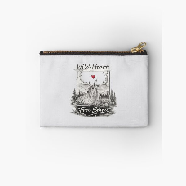 Item preview, Deer with Antlers and Red Heart in Black and White designed and sold by kel72.