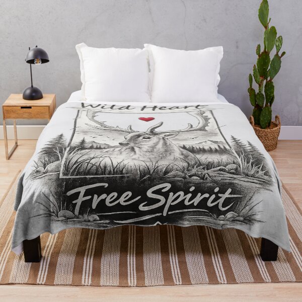 Item preview, Deer with Antlers and Red Heart in Black and White designed and sold by kel72.