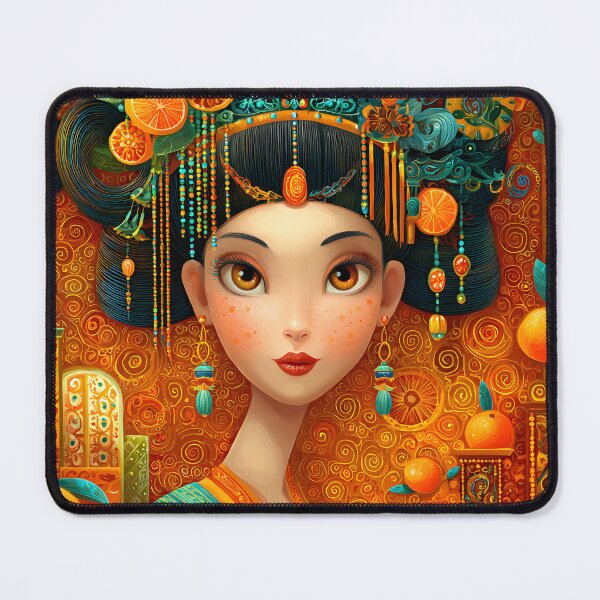 Item preview, Colorful Portrait of a Woman Surrounded by Oranges designed and sold by Artessie.