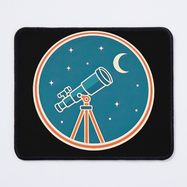 Item preview, Night Sky Telescope – Astronomy Stargazing Vintage Badge designed and sold by Ramkumar2025.