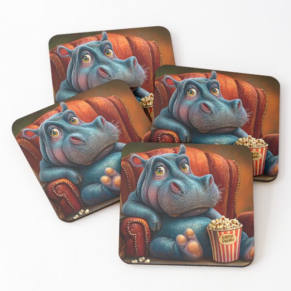 Item preview, Charming Hippo Enjoying a Snack in a Cozy Setting designed and sold by Artessie.