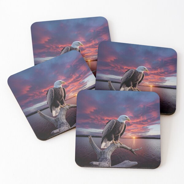 Item preview, Bald Eagle Sunset Lake – Patriotic Wildlife Wall Art designed and sold by AnimalAirtistry.