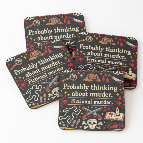Item preview, Funny true crime quote in a knitted pattern style designed and sold by Mauswohn.