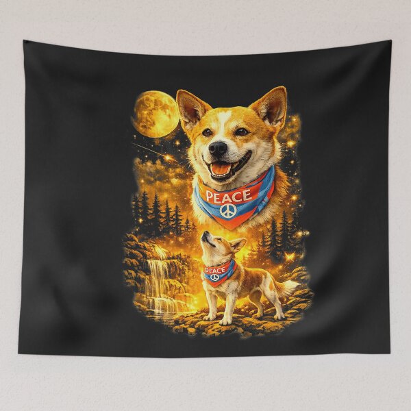 Item preview, Aloka The Peace Dog Howling to The Moon Vintage  designed and sold by CriseldaBruning.