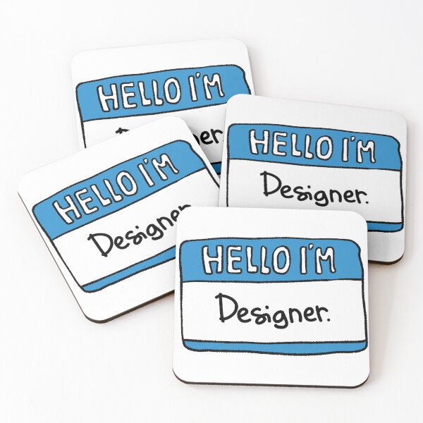 Artikelvorschau, Hallo, ich bin Designer Aesthetic Blue Name Tag Doodle Art. entworfen und verkauft von RNASstuff.
