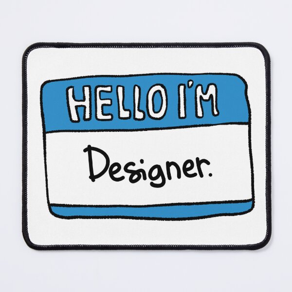 Item preview, Hello I’m Designer Aesthetic Blue Name Tag Doodle Art designed and sold by Childish by Design.