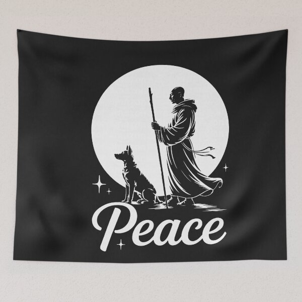 Item preview, Fun Walk for Peace Calm Monks with Dog Meditation Dogs Lover  designed and sold by CriseldaBruning.