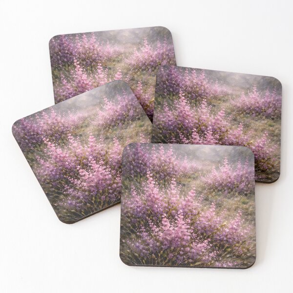 Item preview, Soft Blooming Heather Meadow | Textured Romantic Floral Art designed and sold by ChubbyGoong.