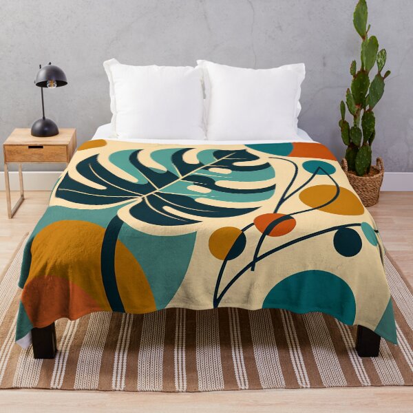 Item preview, Abstract Monstera Leaf with Geometric Circles designed and sold by InkSmithery.