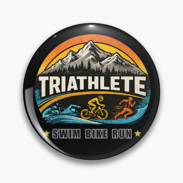 Item preview, Vintage Triathlete Swim Bike Run Mountain Endurance Athlete Design designed and sold by endurothreads.