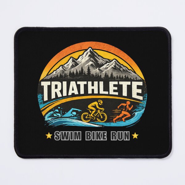 Item preview, Vintage Triathlete Swim Bike Run Mountain Endurance Athlete Design designed and sold by endurothreads.