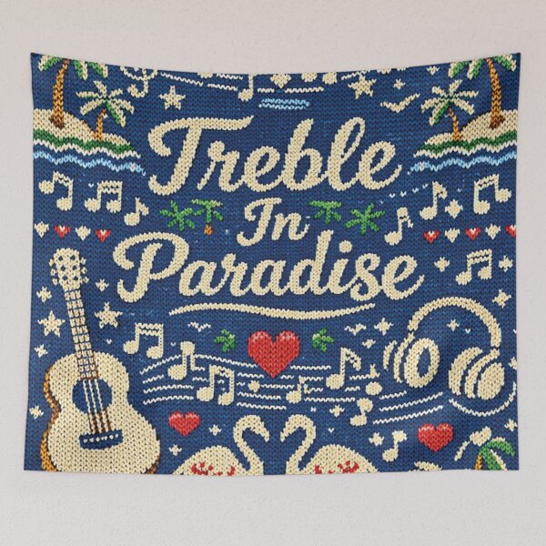 Item preview, Treble In Paradise Music Holiday Knitting Pattern Design designed and sold by Mauswohn.