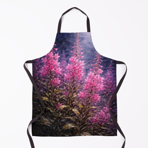 Item preview, Glowing Pink Wildflowers at Twilight | Moody Textured Floral Art designed and sold by ChubbyGoong.