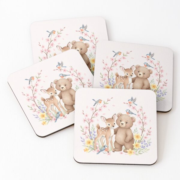 Item preview, Bear & Fawn with Spring Blossoms  designed and sold by naragon4289.