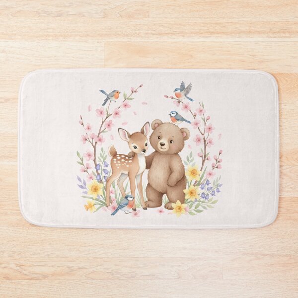 Item preview, Bear & Fawn with Spring Blossoms  designed and sold by naragon4289.