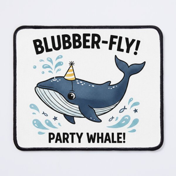 Item preview, Blubber-Fly Party Whale designed and sold by LittleLoopArt.
