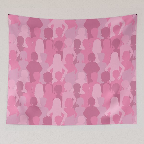 Item preview, International Womens Day Inclusive Seamless Pink Silhouette designed and sold by SUPERHERON.