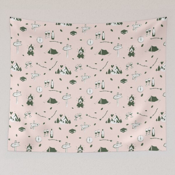 Item preview, Camp Bachelorette Party Bach Pink Pattern designed and sold by idovedesign.