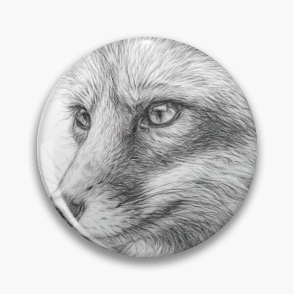 Item preview, Black and White Fox Pencil Sketch Portrait | Realistic Wildlife Drawing Art Print | Monochrome Woodland Animal Illustration designed and sold by Leon Woods Pencil Art.