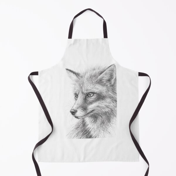 Item preview, Black and White Fox Pencil Sketch Portrait | Realistic Wildlife Drawing Art Print | Monochrome Woodland Animal Illustration designed and sold by Leon Woods Pencil Art.