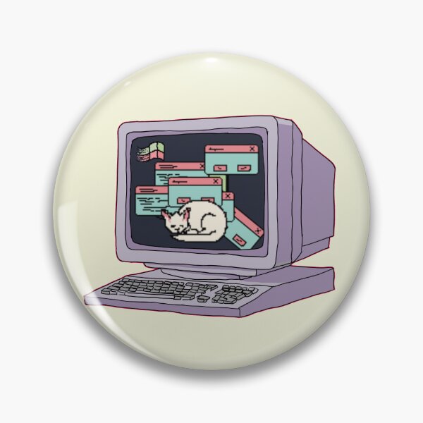 Item preview, Retro Pixel Art Cat - Aesthetic Lofi Vintage Computer & Vaporwave Decor designed and sold by Potattoo.