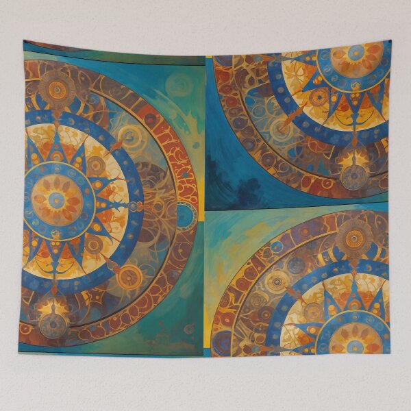 Item preview, Circular mandala of shifting shades with an oil painting style designed and sold by ShaDeS-AI-Art.