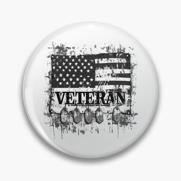 Item preview, Veteran American Flag Dog Tags | Grunge Black and White Patriotic Design designed and sold by inkoutninja.