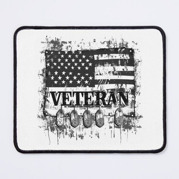 Item preview, Veteran American Flag Dog Tags | Grunge Black and White Patriotic Design designed and sold by inkoutninja.
